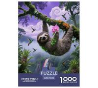 1000 Piece Sloth Jigsaw Puzzle for Adults - Family Fun, Family Game, Jungle Waterfall Puzzles, Home Decoration Gifts 70x50cm/1000pcs