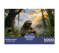 1000 Piece Sloth Jigsaw Puzzle for Adults - Stress Relief & Relaxation, Misty Forest Puzzle, Home Decoration Gifts 38x26cm/1000pcs