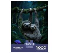 1000 Piece Sloth Jigsaw Puzzles for Adults Kids Challenge Toy Educational Games Decoration Sloth Mother Baby Puzzle Birthday Gifts 38x26cm/1000pcs