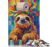 1000 Piece Sloth with Toilet Paper Crown Jigsaw Puzzlesfor Adults Teenagers Puzzles Wooden Puzzles Brain Teaser Puzzle 1000pcs (75x50cm)