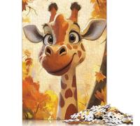 1000 Piece Smiling Giraffe in Autumn Adult Puzzles Paper Puzzle for Adults Educational Game Challenge Toy 1000pcs (75x50cm)