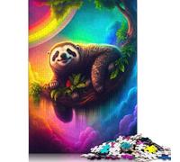 1000 Piece Smiling Sloth in Rainbow Sky Jigsaw Puzzles for Adult Teenagers Paper Puzzles Sustainable Puzzle for Adults | Games 1000pcs (75x50cm)
