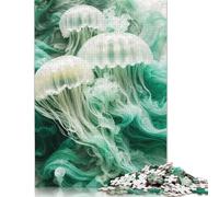 1000 Piece 'Smoky Ethereal Jellyfish Creative Square Jigsaw Puzzles for Adults & Wooden Puzzles Stress Relief Puzzle Games And Unique 1000pcs (75x50cm)