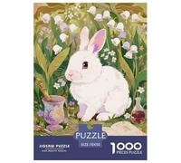 1000 Piece Snow Hare Jigsaw Puzzles for Adults Kids Challenge High Difficulty Game Home Decoration Snow Hare Flowers Puzzle Gifts 70x50cm/1000pcs