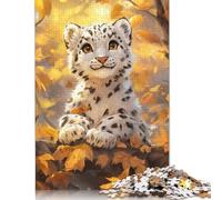 1000 Piece Snow Leopard Cub in Autumn Jigsaw Puzzle Jigsaws for Adults Family Game for Adults And Teenagers 1000pcs (75x50cm)