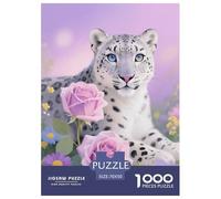 1000 Piece Snow Leopard Jigsaw Puzzle for Adults - Challenging & Brainteasing, Rose Garden Puzzle, Decoration Birthday Gifts 70x50cm/1000pcs