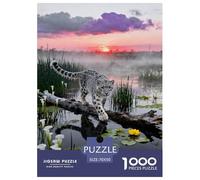 1000 Piece Snow Leopard Jigsaw Puzzle for Adults - Cooperative Play & Educational Activity, Morning Sun Wetland Jigsaws, Decoration Birthday Gifts 70x50cm/1000pcs
