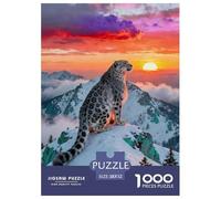 1000 Piece Snow Leopard Jigsaw Puzzle for Adults - Cooperative Play & Educational Activity, Sun Snowy Mountain Puzzles, Home Decoration Birthday Gifts 52x38cm/1000pcs
