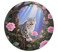 1000 Piece Snow Leopard Jigsaw Puzzle for Adults - Family Fun, Family Game, Pink Rose Archway Puzzles, Decoration Unique Gift 1000pcs (67.5x67.5cm)