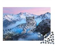 1000 Piece Snow Leopard Jigsaw Puzzle for Adults Kids - A Mindful Challenge, Family Game, Snowy Mountain Jigsaws, Home Decoration Unique Gift 70x50cm/1000pcs