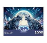 1000 Piece Snow Leopard Jigsaw Puzzle for Adults Kids - Challenging & Brainteasing, Planet Jigsaws, Decoration Unique Gift 38x26cm/1000pcs