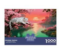 1000 Piece Snow Leopard Jigsaw Puzzle for Adults & Kids - Family Fun, Family Game, Flower Tree Sunset Jigsaws, Home Decoration Unique Gift 38x26cm/1000pcs