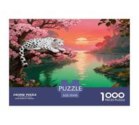 1000 Piece Snow Leopard Jigsaw Puzzle for Adults & Kids - Family Fun, Family Game, Flower Tree Sunset Puzzle, Decoration Gifts 70x50cm/1000pcs