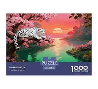 1000 Piece Snow Leopard Jigsaw Puzzle for Adults & Kids - Family Fun, Family Game, Flower Tree Sunset Puzzles, Home Decoration Unique Gift 52x38cm/1000pcs