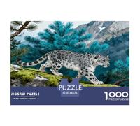 1000 Piece Snow Leopard Jigsaw Puzzle for Adults & Kids - Family Fun, Family Game, Pine Tree Puzzle, Decoration Gifts 38x26cm/1000pcs