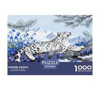 1000 Piece Snow Leopard Jigsaw Puzzle for Adults & Kids - Family Fun, Family Game, Pine Tree Snowy Mountain Puzzles, Home Decoration Unique Gift 38x26cm/1000pcs
