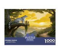 1000 Piece Snow Leopard Jigsaw Puzzle for Adults & Kids - Family Fun, Family Game, Valley Big Tree Puzzle, Home Decoration Birthday Gifts 38x26cm/1000pcs
