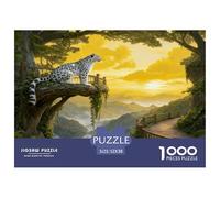 1000 Piece Snow Leopard Jigsaw Puzzle for Adults & Kids - Family Fun, Family Game, Valley Big Tree Puzzles, Decoration Birthday Gifts 52x38cm/1000pcs