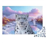 1000 Piece Snow Leopard Jigsaw Puzzle for Adults Kids - Stress Relief & Relaxation, Salt Lake Puzzles, Decoration Birthday Gifts 38x26cm/1000pcs