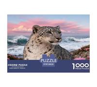 1000 Piece Snow Leopard Jigsaw Puzzle for Adults - Relaxation & Focus, Family Game, Coast Puzzle, Home Decoration Unique Gift 38x26cm/1000pcs