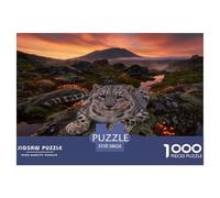 1000 Piece Snow Leopard Jigsaw Puzzle for Adults - Relaxation & Focus, Family Game, Rock Moss Puzzle, Decoration Gifts 38x26cm/1000pcs