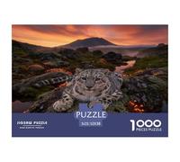 1000 Piece Snow Leopard Jigsaw Puzzle for Adults - Relaxation & Focus, Family Game, Rock Moss Puzzles, Decoration Gifts 52x38cm/1000pcs