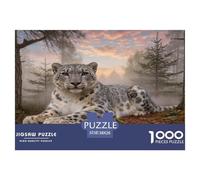 1000 Piece Snow Leopard Jigsaw Puzzle for Adults - Relaxation & Focus, Family Game, Woods Puzzle, Home Decoration Unique Gift 38x26cm/1000pcs