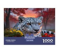 1000 Piece Snow Leopard Jigsaw Puzzle for Adults - Stress Relief & Relaxation, Maple Tree Puzzle, Decoration Birthday Gifts 52x38cm/1000pcs