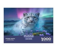 1000 Piece Snow Leopard Jigsaw Puzzle for Adults - Stress Relief & Relaxation, Moss Puzzle, Decoration Unique Gift 52x38cm/1000pcs