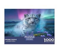 1000 Piece Snow Leopard Jigsaw Puzzle for Adults - Stress Relief & Relaxation, Moss Puzzle, Decoration Unique Gift 38x26cm/1000pcs