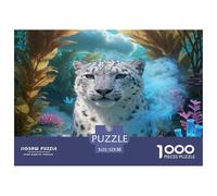 1000 Piece Snow Leopard Jigsaw Puzzle for Adults - Stress Relief & Relaxation, Seaweed Puzzle, Decoration Birthday Gifts 52x38cm/1000pcs