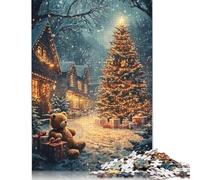 1000 Piece Snowy Christmas Eve Jigsaw Puzzlesfor Adults Teenagers Wooden Puzzle Jigsaws for Adults Educational Game Challenge Toy 1000pcs (75x50cm)