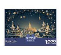 1000 Piece Snowy Christmas Happy New Year Jigsaw Puzzles for Adults Gifts Challenging Games Home Decors Christmas Jigsaw Puzzle for Adults And Kids Age 12 And Up 38x26cm/1000pcs