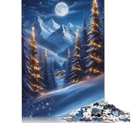 1000 Piece Snowy Christmas Village Puzzle Wooden Puzzle for Adults And Teenager Home Educational Games DIY Toys 1000pcs (75x50cm)