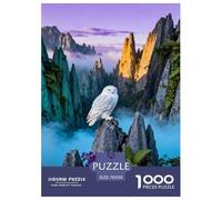 1000 Piece Snowy Owl Jigsaw Puzzle for Adults - Cooperative Play & Educational Activity, Cloudy Mountain Peak Puzzle, Home Decoration Birthday Gifts 70x50cm/1000pcs