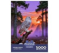 1000 Piece Snowy Owl Jigsaw Puzzle for Adults - Cooperative Play & Educational Activity, Misty Forest Puzzle, Decoration Birthday Gifts 52x38cm/1000pcs