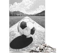 1000 Piece Soccer Ball on Field Jigsaw Puzzle for Adult Teenagers Paper Puzzle Christmas Eve Gifts 1000pcs (75x50cm)
