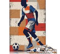 1000 Piece Soccer Player Silhouette with Ball Adult Puzzles Wooden Puzzles Educational Stress Relief Toy Puzzle 1000pcs (75x50cm)