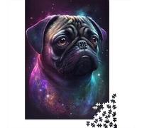 1000 Piece Space Colour Pug Jigsaw Puzzles for Adults Wooden Puzzle for Adults And Teenager Educational Puzzle 1000pcs (38x26cm)