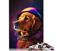 1000 Piece Space Golden Retriever Jigsaw Puzzlesfor Adults Teenagers Paper Puzzle Adult Jigsaw Puzzle Sustainable Puzzle for Adults | Games 38x26cm/1000pcs