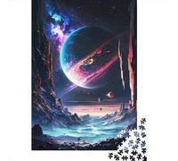 1000 Piece Space Saturn Valley Jigsaw Puzzle for Adult Teenagers Wooden Puzzle Christmas Eve Gifts 1000pcs (75x50cm)