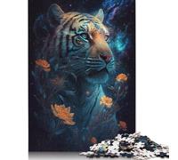 1000 Piece Space Tiger Flowers Jigsaw Puzzles for Adult Teenagers Paper Puzzles For Family Fun & Game Night 1000pcs (75x50cm)