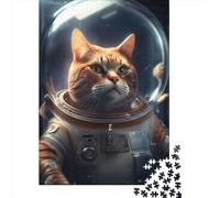 1000 Piece Spacesuit Astronaut Cat Square Jigsaw Puzzles for Adults, Wooden Puzzles Learning Educational Toy 1000pcs (75x50cm)