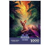 1000 Piece Sphynx Cat Jigsaw Puzzle for Adults - Challenging Brain Teaser, Jungle Jigsaws, Home Decoration Gifts 38x26cm/1000pcs