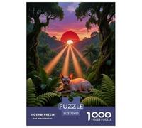 1000 Piece Sphynx Cat Jigsaw Puzzle for Adults - Challenging Brain Teaser, Sunset Forest Jigsaws, Home Decoration Birthday Gifts 70x50cm/1000pcs