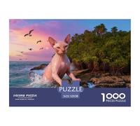 1000 Piece Sphynx Cat Jigsaw Puzzle for Adults - Cooperative Play & Educational Activity, Coastal Jungle Jigsaws, Home Decoration Birthday Gifts 52x38cm/1000pcs