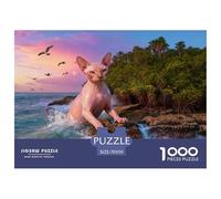 1000 Piece Sphynx Cat Jigsaw Puzzle for Adults - Family-Friendly Brain Game, Coastal Jungle Jigsaws, Decoration Gifts 70x50cm/1000pcs
