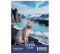 1000 Piece Sphynx Cat Jigsaw Puzzle for Adults - Family Fun, Educational Toys, Cat Iceland Puzzle, Home Decoration Unique Gift 38x26cm/1000pcs