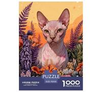 1000 Piece Sphynx Cat Jigsaw Puzzle for Adults - Family Game Night & Educational Fun, Ferns Puzzles, Home Decoration Gifts 70x50cm/1000pcs