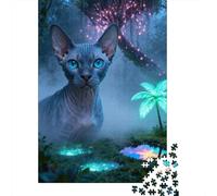 1000 Piece Sphynx Cat Jigsaw Puzzle for Adults Kids - Stress Relief & Relaxation, Rainforest Puzzle, Decoration Birthday Gifts 38x26cm/1000pcs